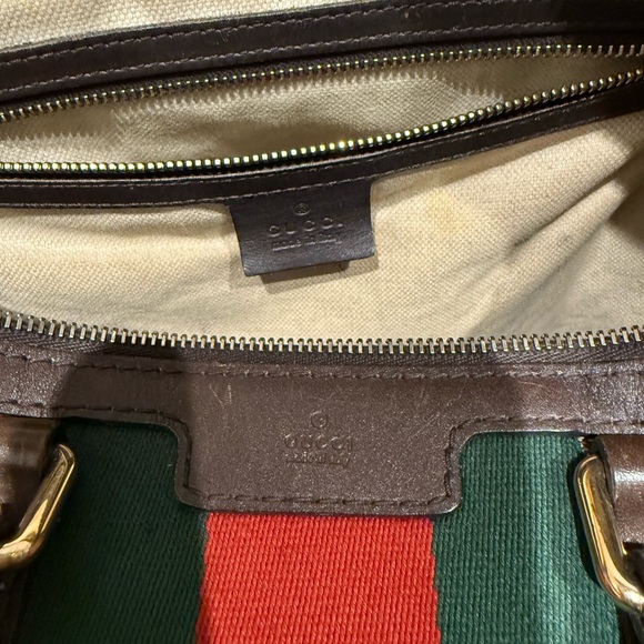 Authentic Gucci Ophidia medium bag top handles and leather strap - Picture 11 of 14